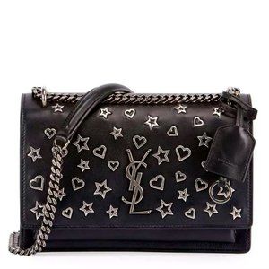 SAINT LAURENT Sunset Stars & Hearts Studded Bag